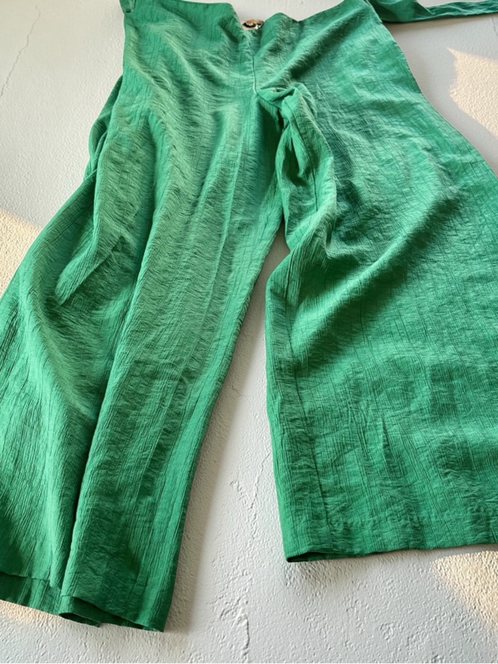 NWOT INTEMPO™ Emerald Textured Wrap Pants Sz L Wide Leg High Waist Pirate-core - Picture 3 of 15